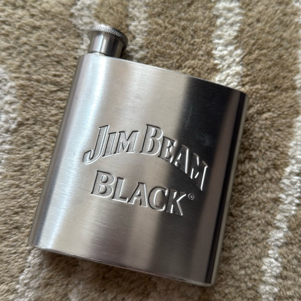 New Jim‎ Beam Black Stainless Steel Flask 6 ounce
